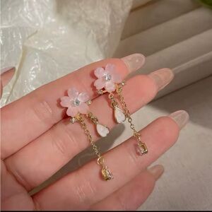 Rose Gold Filled Floral Cubic Zirconia Earrings